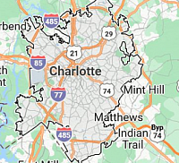 Map of Charlotte NC